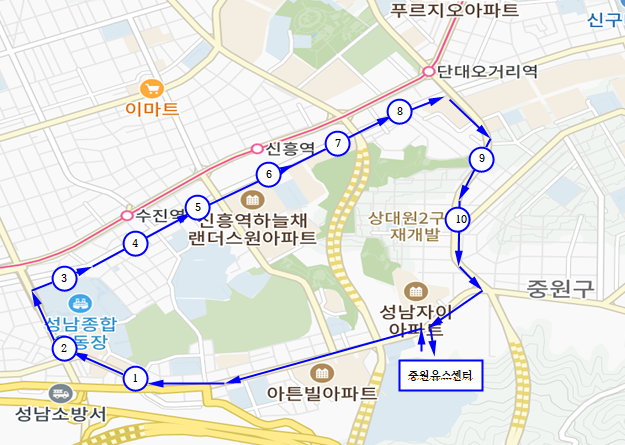 [중원] (2호차)셔틀버스 노선도