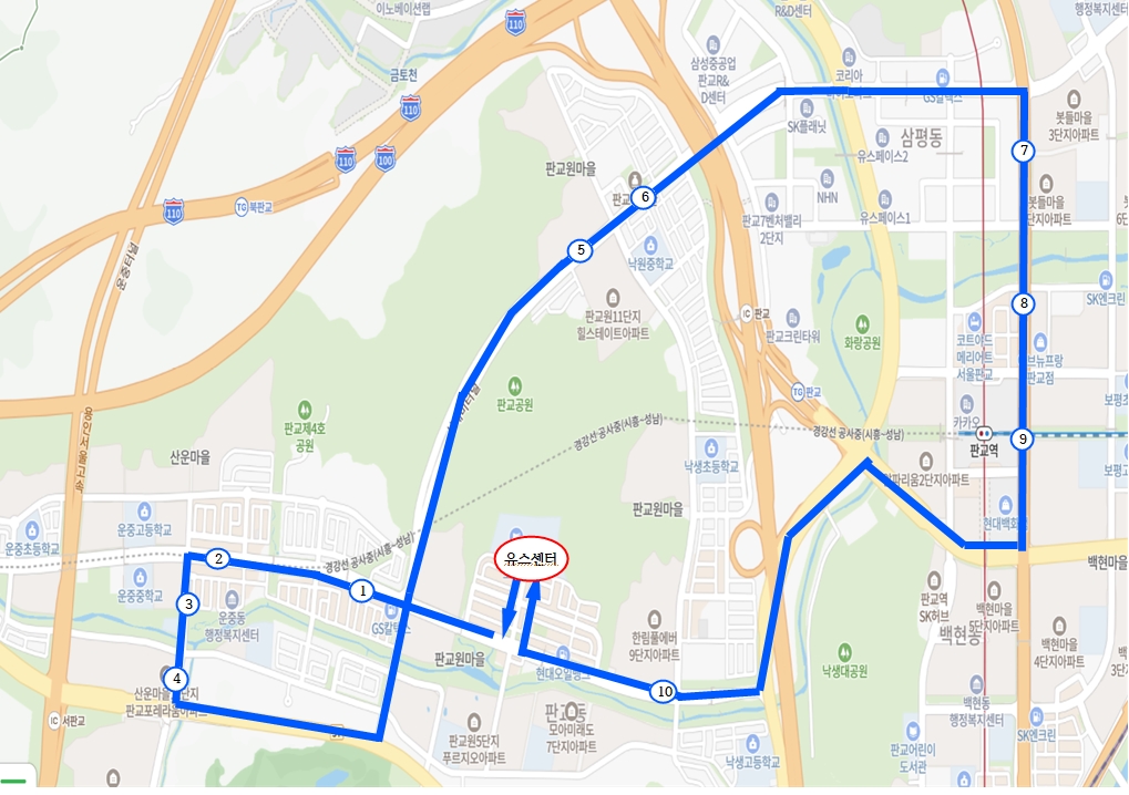 [판교]셔틀버스 노선도